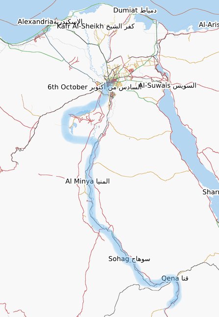 Karte von Ägypten