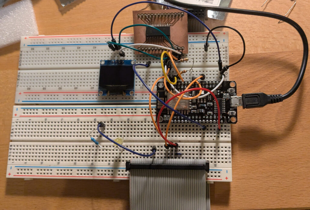 Testaufbau auf Steckbrett